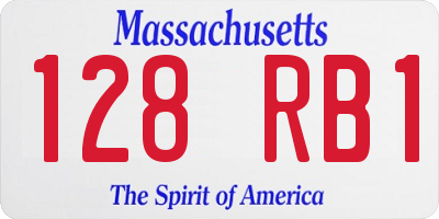 MA license plate 128RB1