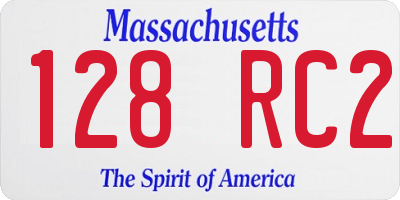 MA license plate 128RC2