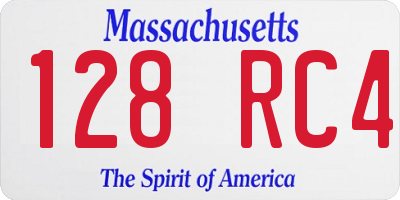 MA license plate 128RC4