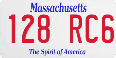 MA license plate 128RC6
