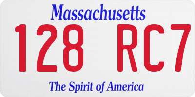 MA license plate 128RC7