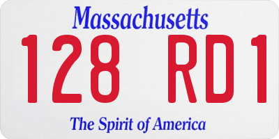 MA license plate 128RD1