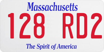 MA license plate 128RD2