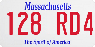MA license plate 128RD4