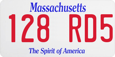 MA license plate 128RD5