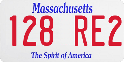 MA license plate 128RE2