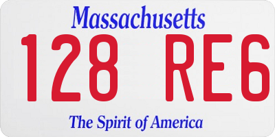 MA license plate 128RE6