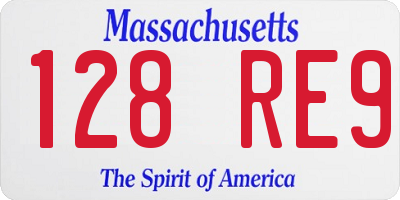 MA license plate 128RE9