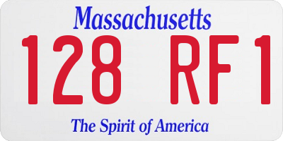 MA license plate 128RF1