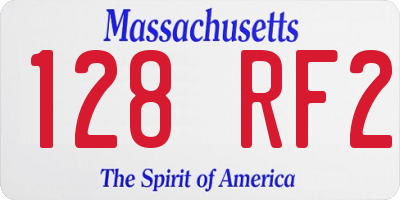 MA license plate 128RF2