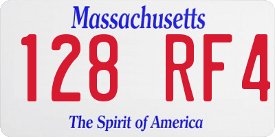 MA license plate 128RF4