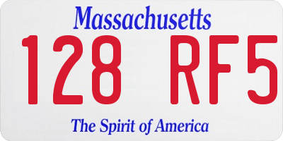 MA license plate 128RF5
