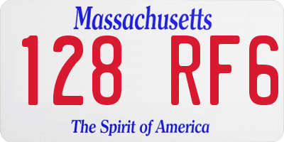 MA license plate 128RF6
