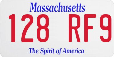 MA license plate 128RF9