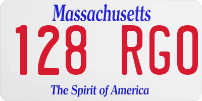 MA license plate 128RG0