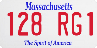 MA license plate 128RG1