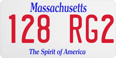 MA license plate 128RG2
