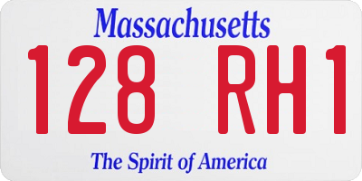 MA license plate 128RH1