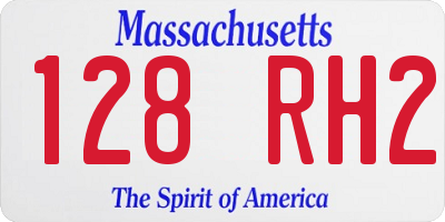 MA license plate 128RH2