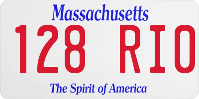 MA license plate 128RI0