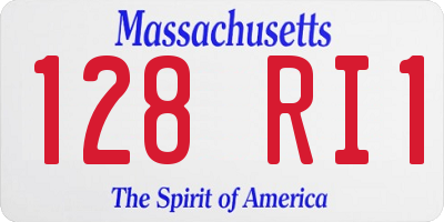 MA license plate 128RI1