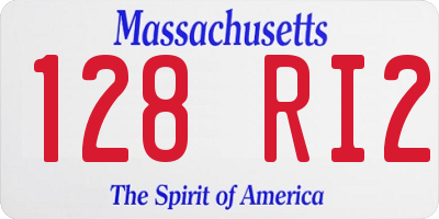 MA license plate 128RI2