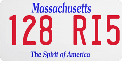 MA license plate 128RI5