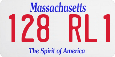 MA license plate 128RL1