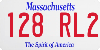 MA license plate 128RL2