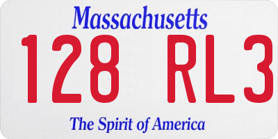 MA license plate 128RL3