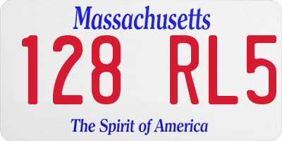 MA license plate 128RL5