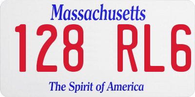 MA license plate 128RL6