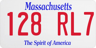 MA license plate 128RL7