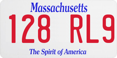 MA license plate 128RL9