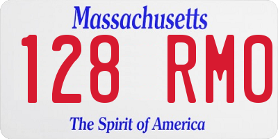 MA license plate 128RM0
