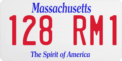 MA license plate 128RM1