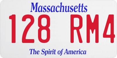 MA license plate 128RM4