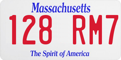 MA license plate 128RM7