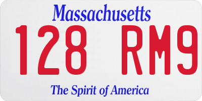 MA license plate 128RM9