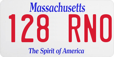 MA license plate 128RN0