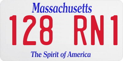 MA license plate 128RN1
