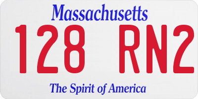 MA license plate 128RN2