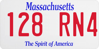 MA license plate 128RN4