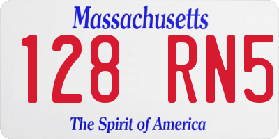 MA license plate 128RN5