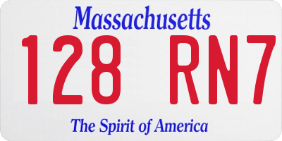 MA license plate 128RN7