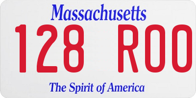 MA license plate 128RO0