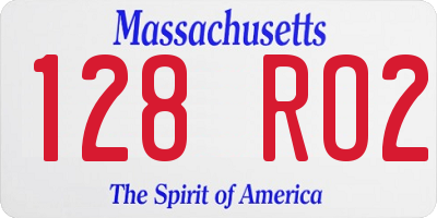 MA license plate 128RO2