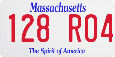MA license plate 128RO4