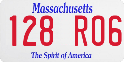 MA license plate 128RO6