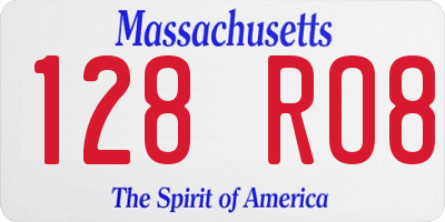 MA license plate 128RO8